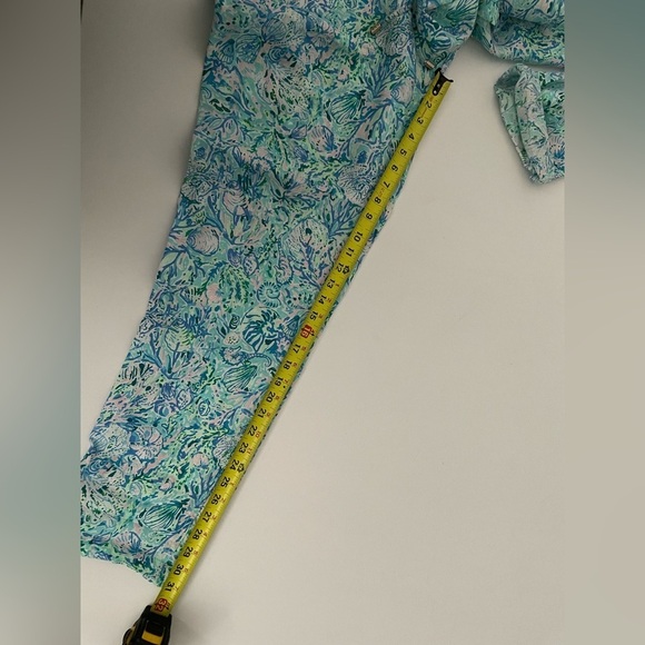 Lilly Pulitzer Taron Pull On Linen Pants Surf Blue Soleil It On Me Large L - Picture 3 of 9